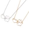 Women's Hollow All Match Dog Paw Peach Heart Necklace